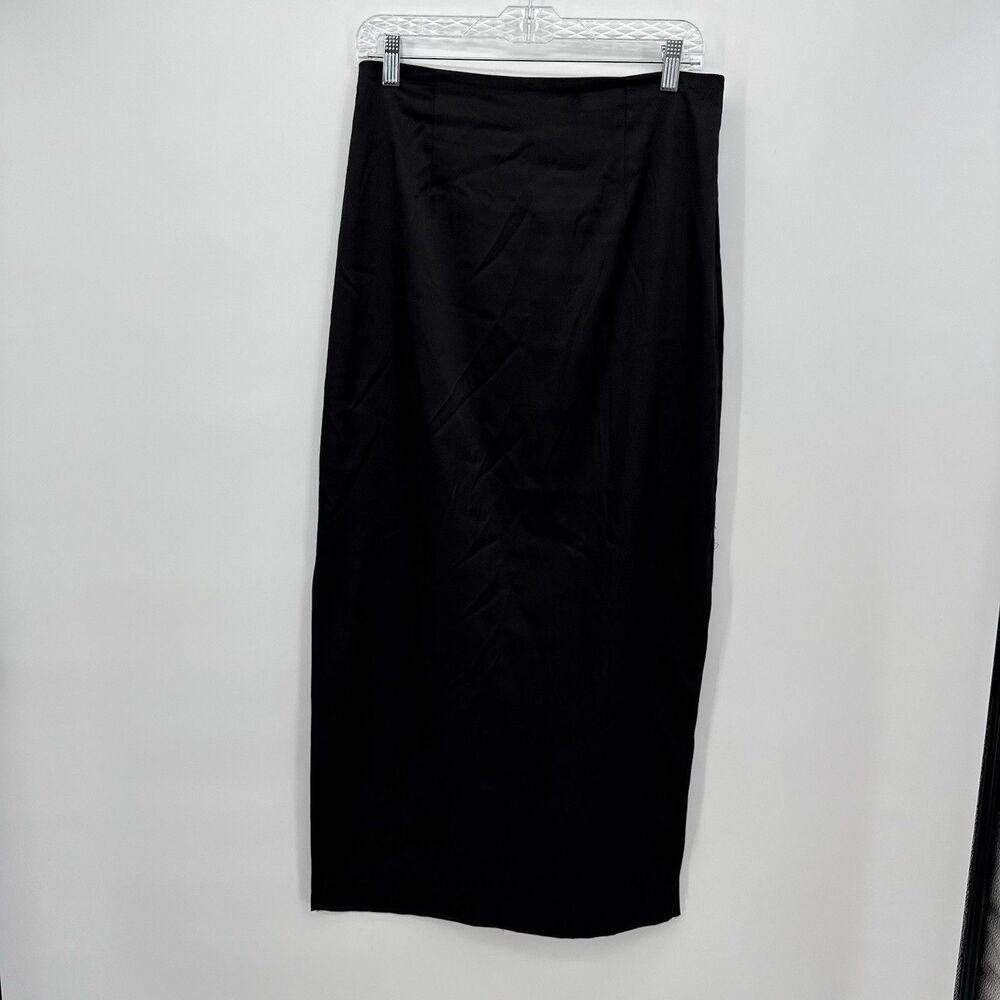 Byer Too California Vintage Black Satin Long Skirt Juniors Size 11 Slit Formal